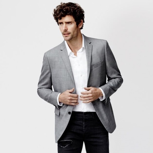 Strellson Men’s Blazer Sky-Evans Wool Business Casual Classic Light Gray Sz 54R - Picture 1 of 16